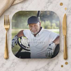 Happy Retirement Photo Retirement Party Paper Plates