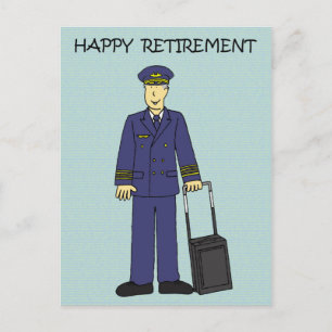 Happy Retirement Pilot Postcard