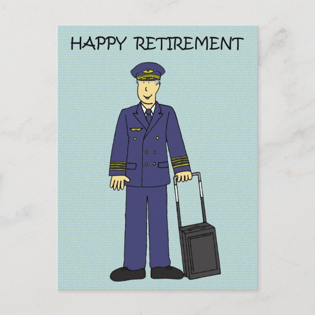Happy Retirement Pilot Postcard (Front)
