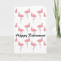 Happy Retirement Pink Flamingo Pattern Card