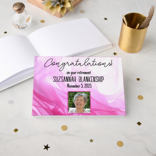 Happy Retirement Pink Watercolor Custom Photo