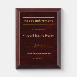 Happy Retirement Plaque