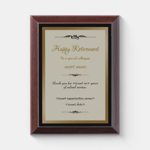 Happy Retirement Plaque