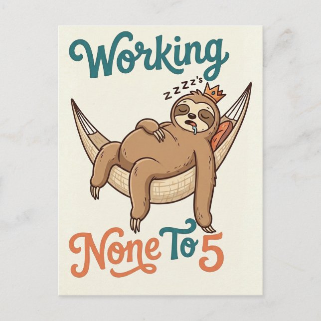 Happy Retirement Postcard - None To 5 Mode Art (Front)