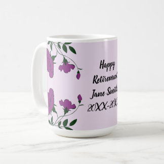 Happy Retirement Purple Flower Floral Employee Coffee Mug