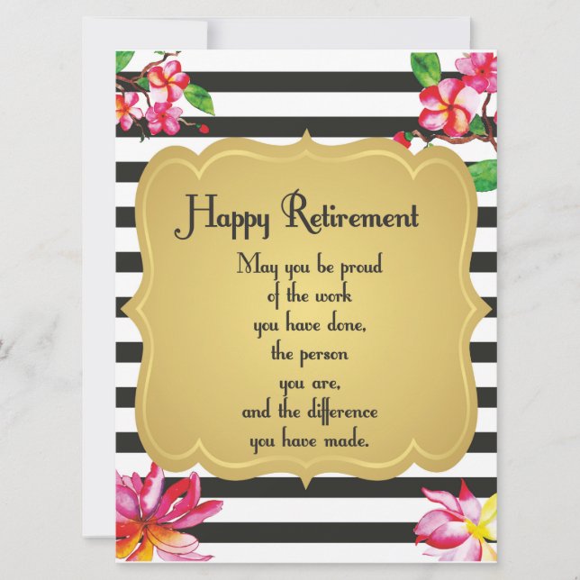 Happy Retirement Quote Farewell Gift Card (Front)
