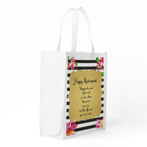 Happy Retirement Quote Farewell Gift Grocery Bag