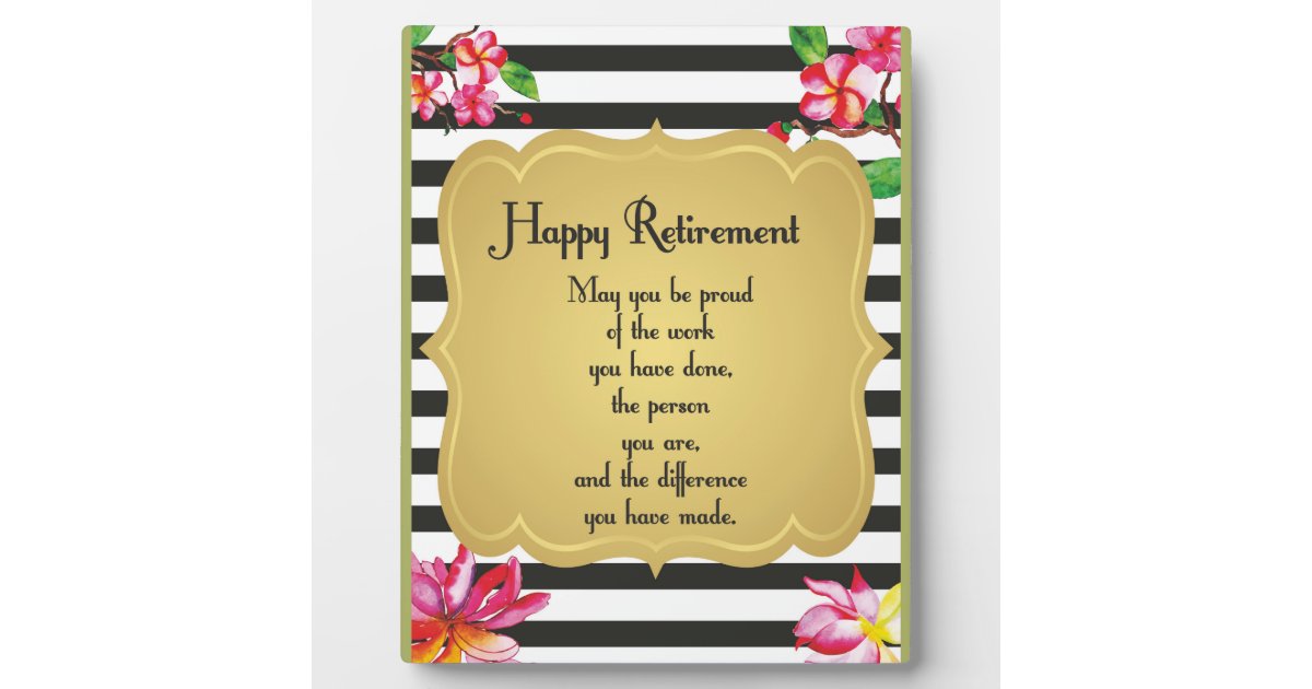 Happy Retirement Quote Farewell Gift Plaque | Zazzle.com