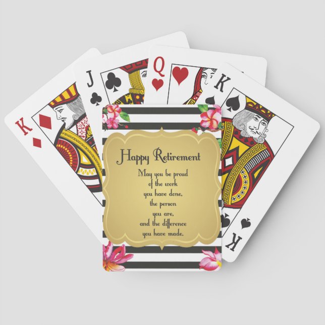 Happy Retirement Quote Farewell Gift Poker Cards (Back)