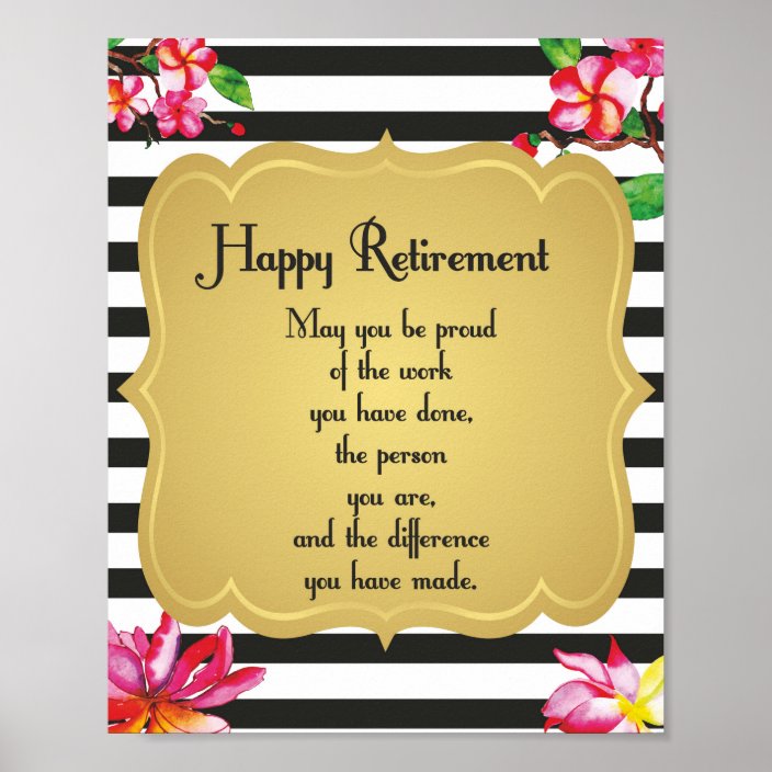 Happy Retirement Quote Farewell Gift Poster | Zazzle.com