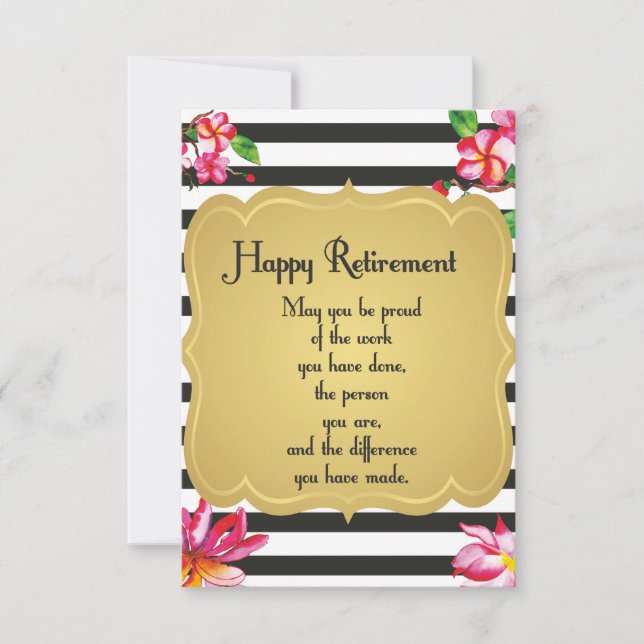 Happy Retirement Quote Farewell Gift Thank You Card (Front)