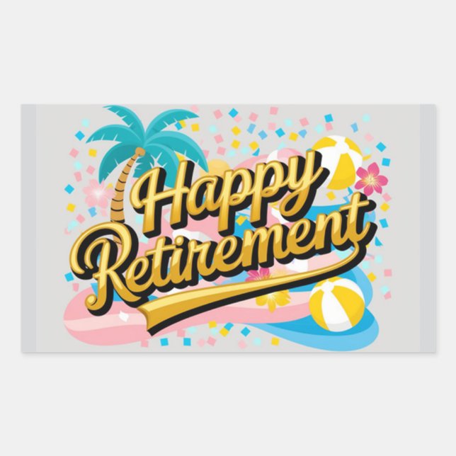 Happy Retirement  Rectangular Sticker (Front)