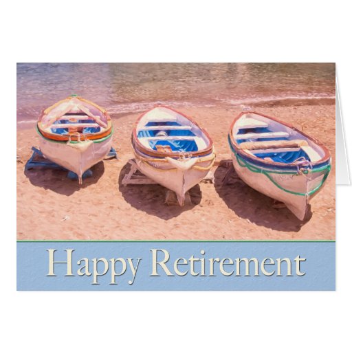 Happy Retirement Row Boats Card | Zazzle