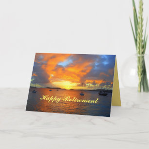Happy Retirement Sailboats at Golden Sunset Card