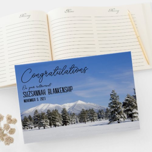 Happy Retirement San Francisco Peaks In Snow Photo Guest Book
