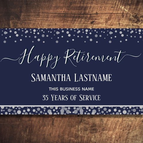 Happy Retirement Silver Confetti Banner