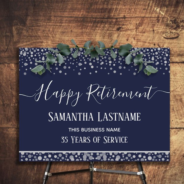 Happy Retirement Silver Confetti Foam Board (Creator Uploaded)