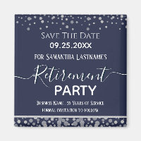 Happy Retirement Silver Confetti Save the Date