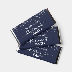 Happy Retirement Silver Confetti Thank You Hershey Bar Favors