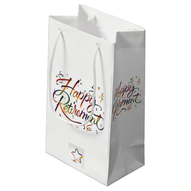 Happy Retirement Small Gift Bag (Back Angled)
