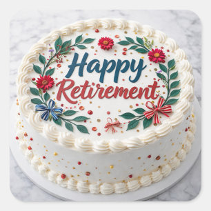 Happy Retirement Square Sticker