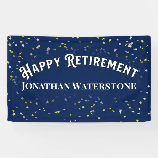 Happy Retirement Stars Personlized Banner | Zazzle