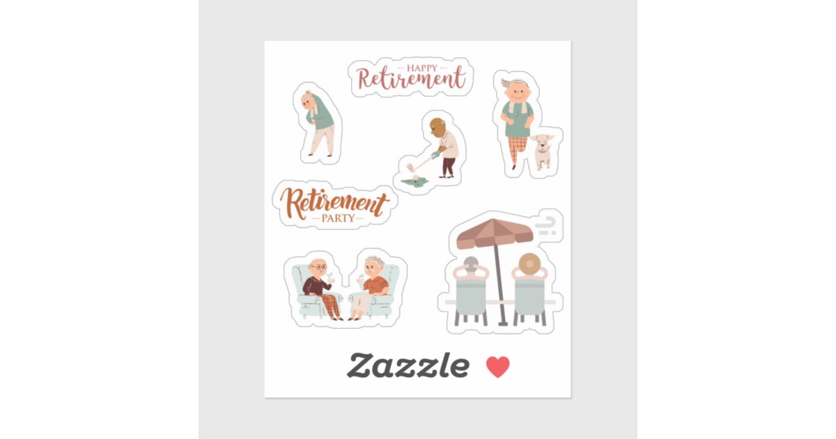 Retired Sticker Happy Retirement Stickers | Zazzle
