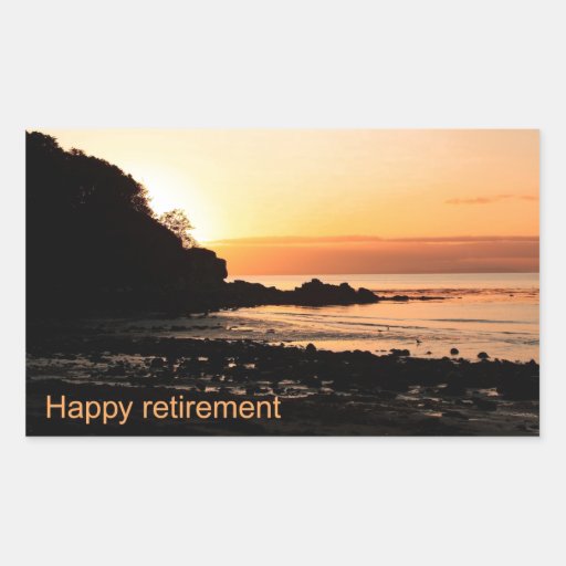 Happy retirement sunset in Scotland Rectangular Sticker