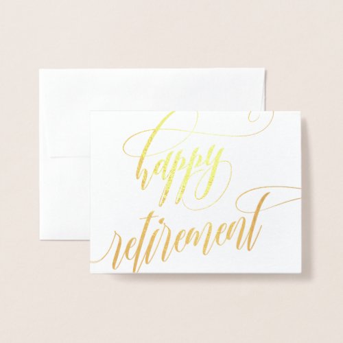 Happy Retirement Swirly Calligraphy Foil Card