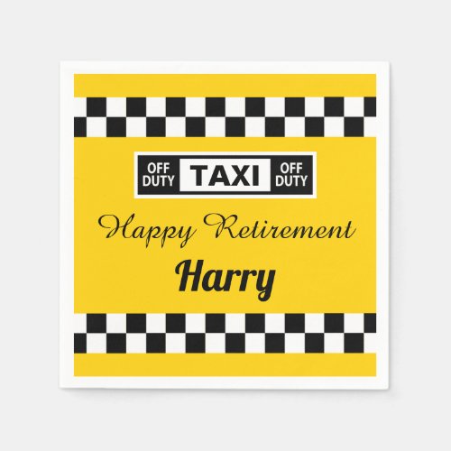 Happy Retirement Taxi Driver Off Duty Napkins