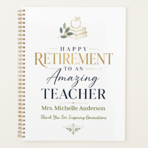 Happy Retirement Teacher Custom Name Planner