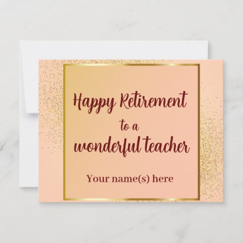 Happy Retirement Teacher Note Card