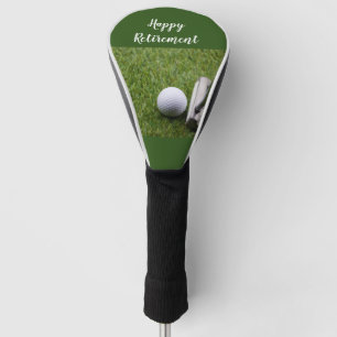 Happy Retirement to golfer with golf ball & putter Head Cover