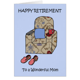 Happy Retirement to Mom, Cartoon Armchair. Cards