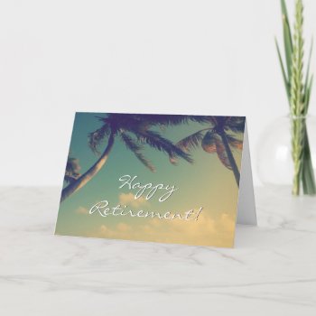 Happy Retirement Tropical Palm Beach Photo Card by photoedit at Zazzle