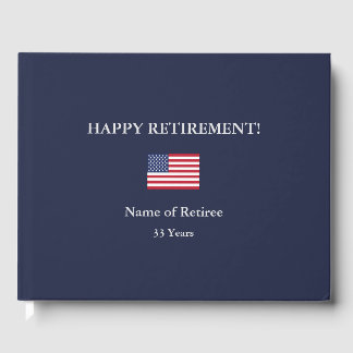 Happy Retirement United States Flag Guest Book