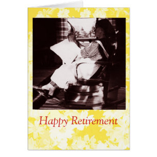 Happy Retirement vintage photo card