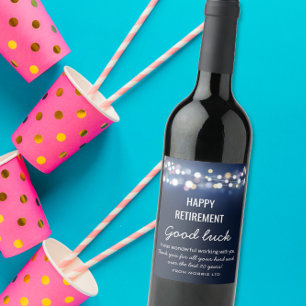 HAPPY RETIREMENT WINE LABEL