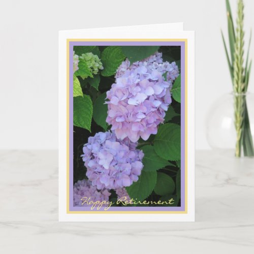 Happy Retirement Wishes Purple Hydrangeas Elegant