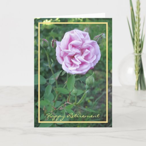 Happy Retirement Wishes Purple Pink Rose Elegant Card | Zazzle