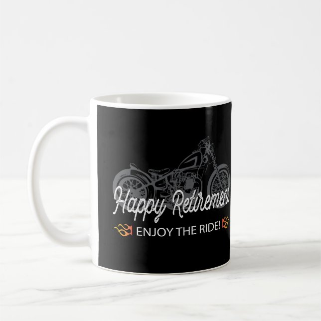 Happy Retirement with Motorcyle Coffee Mug (Left)