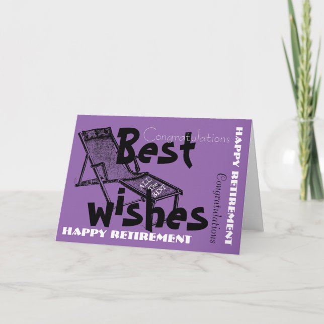 Happy Retirement with Retro Deckchair 1 Card (Front)