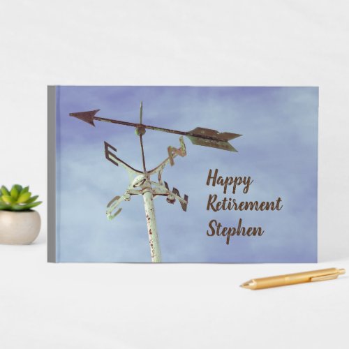 Happy Retirement with weathervane for travel Guest Book