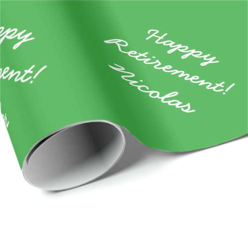 Happy Retirement wrapping paper with custom name