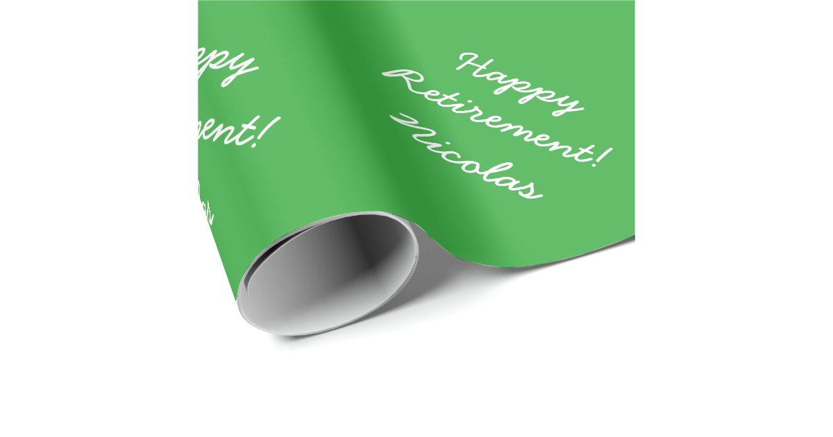 Happy Retirement wrapping paper with custom name Zazzle