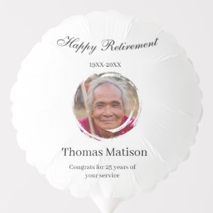 Happy retirement year name circle photo retired balloon