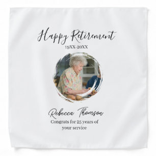 Happy retirement year name circle photo retired bandana