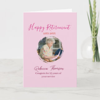 Happy retirement year name circle photo retired card