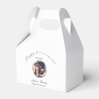 Happy retirement year name circle photo retired favor boxes