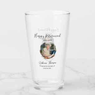 Happy retirement year name circle photo retired glass